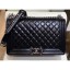 Chanel New Medium Metallic Crumpled Waxy Leather Resin Boy Flap Shoulder Bag Black CE02542