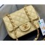 Chanel Original Quality Mini Classic Flap Bag 1115 in Caviar Leather Yellow with Gold Hardware CE00609