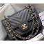 Chanel Original Quality Small Classic Flap Bag 1116 in Caviar Leather Chevron Black with Silver Hardware CE02770
