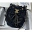 Chanel Patchwork Small Drawstring Bucket Bag AS1613 Black 2020 CE01222