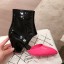Chanel Patent Calfskin Mary Jane Open Ankle Short Boots G35431 Pink/Black 2020 Collection CE00692