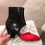 Chanel Patent Calfskin Mary Jane Open Ankle Short Boots G35431 Red/Black 2020 Collection CE04085