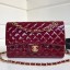 Chanel Patent Calfskin Medium Classic Flap Bag A1112 Burgundy（Gold Hardware） Collection CE01300