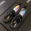 Chanel Patent Calfskin Rainbow Lining Chain Flat Loafers G35631 Black 2020 Collection CE01189