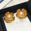 Chanel Pearl Bloom Stud Earrings Gold/White 2020 Collection CE02515