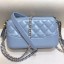 Chanel Pearl Glossy Quilted Vintage Leather Gabrielle Clutch with Chain A94505 Blue 2019 Collection CE03873