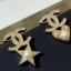 Chanel Pearl Heart and Star Short Earrings AB2364 Gold/White 2019 Collection CE04291
