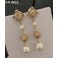 Chanel Pearl Long Earrings AB0678 Gold/Pearly White/Crystal 2018 CE01013