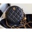 Chanel Pearl on Chain Round Clutch with Chain Bag Black 2020 CE03787