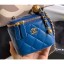 Chanel Pearl on Chain Small Classic Box with Chain Bag AP1447 Blue 2020 CE03526