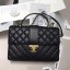 Chanel Quilted and Chevron Calfskin Large Flap Bag with Top Handle AS0712 Black 2019 Collection CE01653