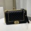 Chanel Quilted Calfskin Chain Medium Boy Flap Bag A67086 Black 2019 Collection CE04272