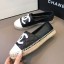 Chanel Quilted Calfskin Flat Espadrilles G29762 Black/White 2020 Collection CE02997