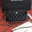Chanel Quilted Calfskin Pearl Clutch with Chain Black 2020 Collection CE03296