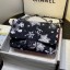 Chanel Quilted Fabric Snowflake Print Medium Flap Bag Black 2020 Collection CE01245