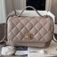 Chanel Quilted Grained Calfskin Mini Messenger Flap Top Handle Bag A93067 Grey 2019 Collection CE02395