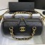 Chanel Quilted Lambskin Bowling Bag with Chain Top Handle Black 2020 Collection CE03430