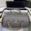 Chanel Quilted Lambskin Bowling Bag with Chain Top Handle Gray 2020 Collection CE01618