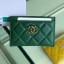 Chanel Quilted Lambskin Chain CC Card Holder AP0731 Green 2019 Collection CE03189