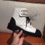 Chanel Quilted Lambskin Chain CC Lace-ups Short Boots G36424 White 2020 Collection CE03718