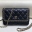 Chanel Quilted Lambskin Chain Trim Wallet on Chain WOC AP0674 Black 2019 Collection CE02861