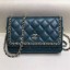 Chanel Quilted Lambskin Chain Trim Wallet on Chain WOC AP0674 Green 2019 Collection CE02697