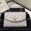 Chanel Quilted Lambskin Flap Bag with Top Handle AS1175 Gray 2019 Collection CE01790