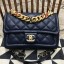 Chanel Quilted Lambskin Medium Flap Bag AS0937 Blue 2019 Collection CE01373