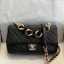 Chanel Quilted Lambskin Medium Flap Bag with Resin Chain AS1353 Black 2019 Collection CE03317