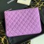 Chanel Quilted Patent Leather Medium Pouch Purple 2020 Collection CE03340