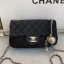 Chanel Quilted Velvet Flap Bag with Crystal Ball AS1787 Black 2020 Collection CE03970