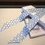 Chanel Quilting CC Print Silk Slim Bandeau Scarf 5x120cm Light Blue 2020 Collection CE01623