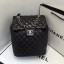 Chanel Quilting sheepskin Backpack Bag A91121 black with silver hardware CE03033
