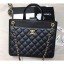 Chanel Quilting Shopping Tote Bag Black/Gold 2019 CE02919