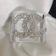 Chanel Resin Crystal CC Cuff Bracelet Silver 2019 Collection CE04109