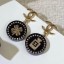 Chanel Resin Round Clover Bottle Short Earrings Black/Gold 2019 Collection CE01753