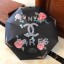 Chanel Rose Bloom Print Umbrella Black 2020 Collection CE01234