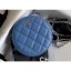 Chanel Round Classic Clutch with Chain Bag AP0245 Grained Calfskin Blue 2020 CE00662