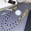 Chanel Round Metal and Pearl Double Long Necklace Gold/Blue/White 2019 Collection CE01004