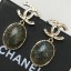 Chanel Round Stone Short Earrings Deep Green 2019 Collection CE02410