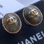 Chanel Round Stone Stud Earrings Deep Green 2019 Collection CE02910