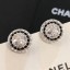 Chanel Round Stud Earrings Silver/Blue/Crystal 2019 Collection CE01656