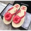 Chanel Rubber Camellia Thong Slides Sandals Hot Pink 2020 Collection CE02131