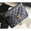 Chanel Shiny Lambskin Double Clutch with Chain Small Bag AP1073 Black 2020 CE03582