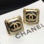 Chanel Square CC Stud Earrings Black 03 2019 Collection CE02427