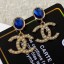 Chanel Stone CC Pendant Short Earrings Blue 2019 Collection CE02100