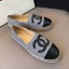 Chanel Striped Canvas Flat Espadrilles G29762 Black 2020 Collection CE03436