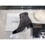 Chanel Suede Calfskin Lace-up Short Boots G35174 Gray 2019 Collection CE03453