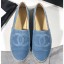 Chanel Suede CC Logo Espadrilles Light Blue CE02708