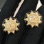 Chanel Sunflower Round Stud Earrings AB2025 Gold/Black 2019 Collection CE03001